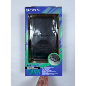 Sony TCM-929 Portable Cassette Recorder Player Black Vintage New In Box TCM929